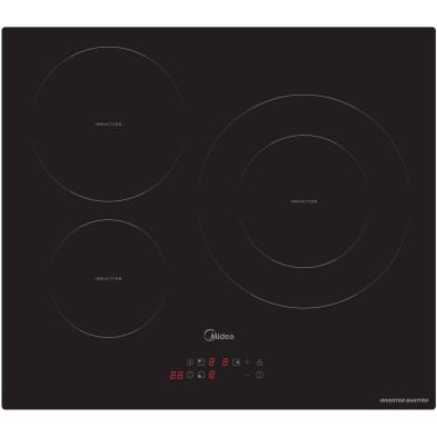 Placa de Inducción MIDEA MIH720T239K0 3 zonas Cristal Negro