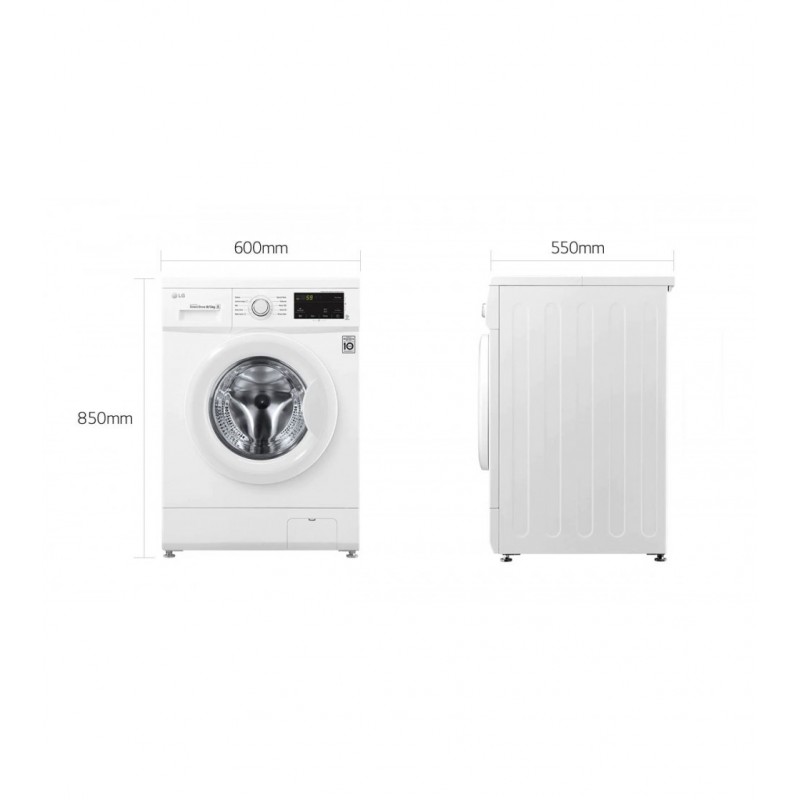 LG F4J3TM5WD lavadora-secadora Independiente Carga frontal Blanco E