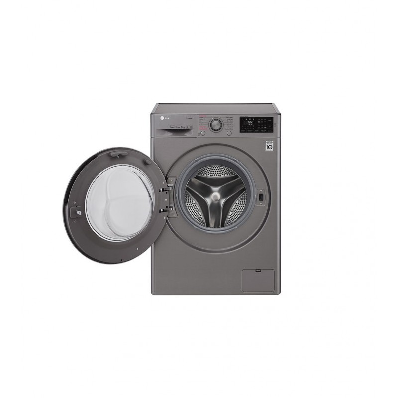 LG F4J6TY8S lavadora Carga frontal 8 kg 1400 RPM Negro, Acero inoxidable