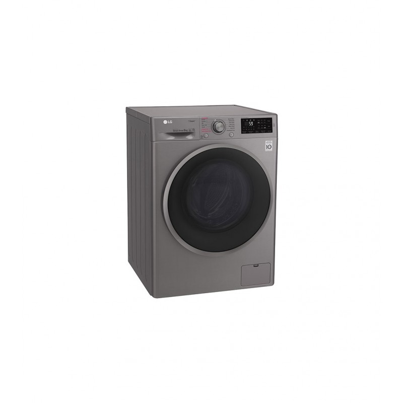 LG F4J6TY8S lavadora Carga frontal 8 kg 1400 RPM Negro, Acero inoxidable