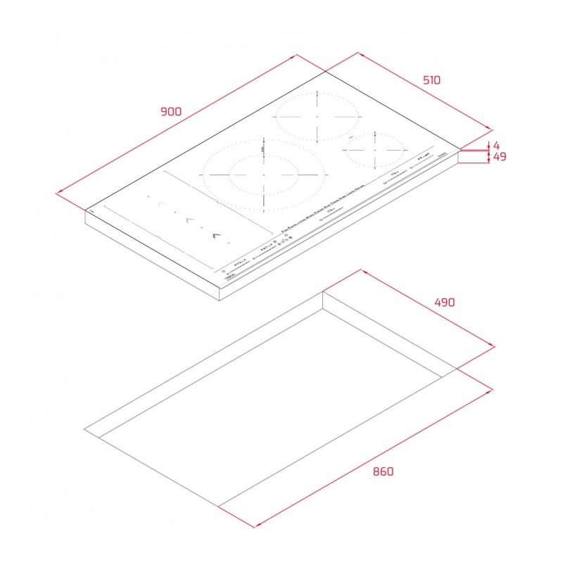 Placa de Inducción Flexible de 90 cm IZS 97630 MST