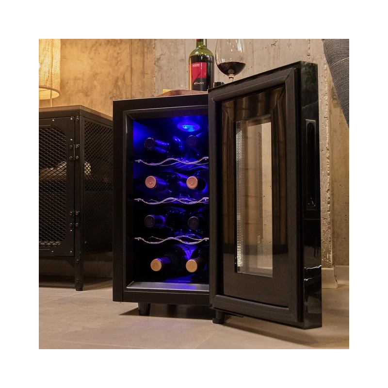Cecotec 02409 enfriador de vino Nevera de vino termoeléctrico Independiente  Negro 12 botella(s)