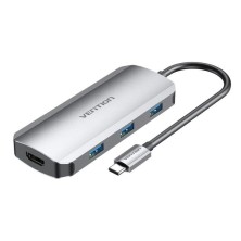 Docking USB Tipo-C Vention TODHB 1xHDMI 3xUSB 1xUSB Tipo-C PD Gris