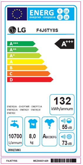 LG F4J6TY8S lavadora Carga frontal 8 kg 1400 RPM Negro, Acero inoxidable